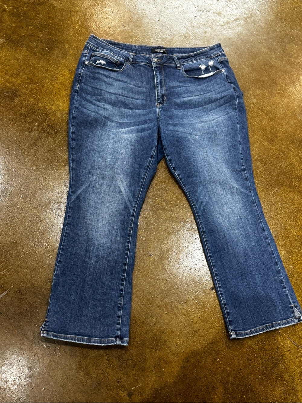 Judy Blue Bootcut Jeans with Subtle Distress 22W